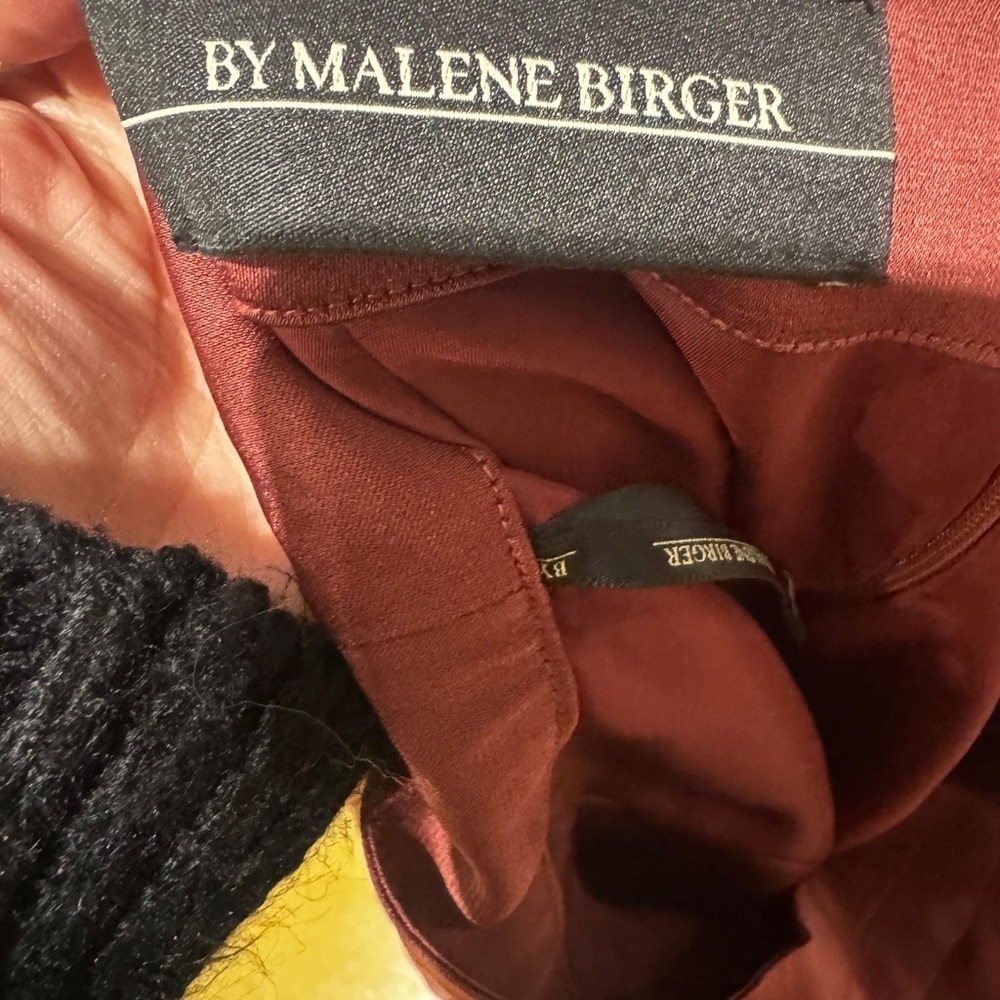 NWOT By Malene Birger Burgundy Maxi Silk skirt size EU36 holiday party ready - Picture 7 of 9